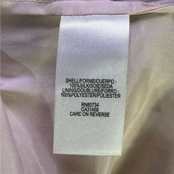 BCBG Silk Halter Dress Zebra Striped Brown Champagne Cocktail $260 Size 6 - Picture 8 of 8